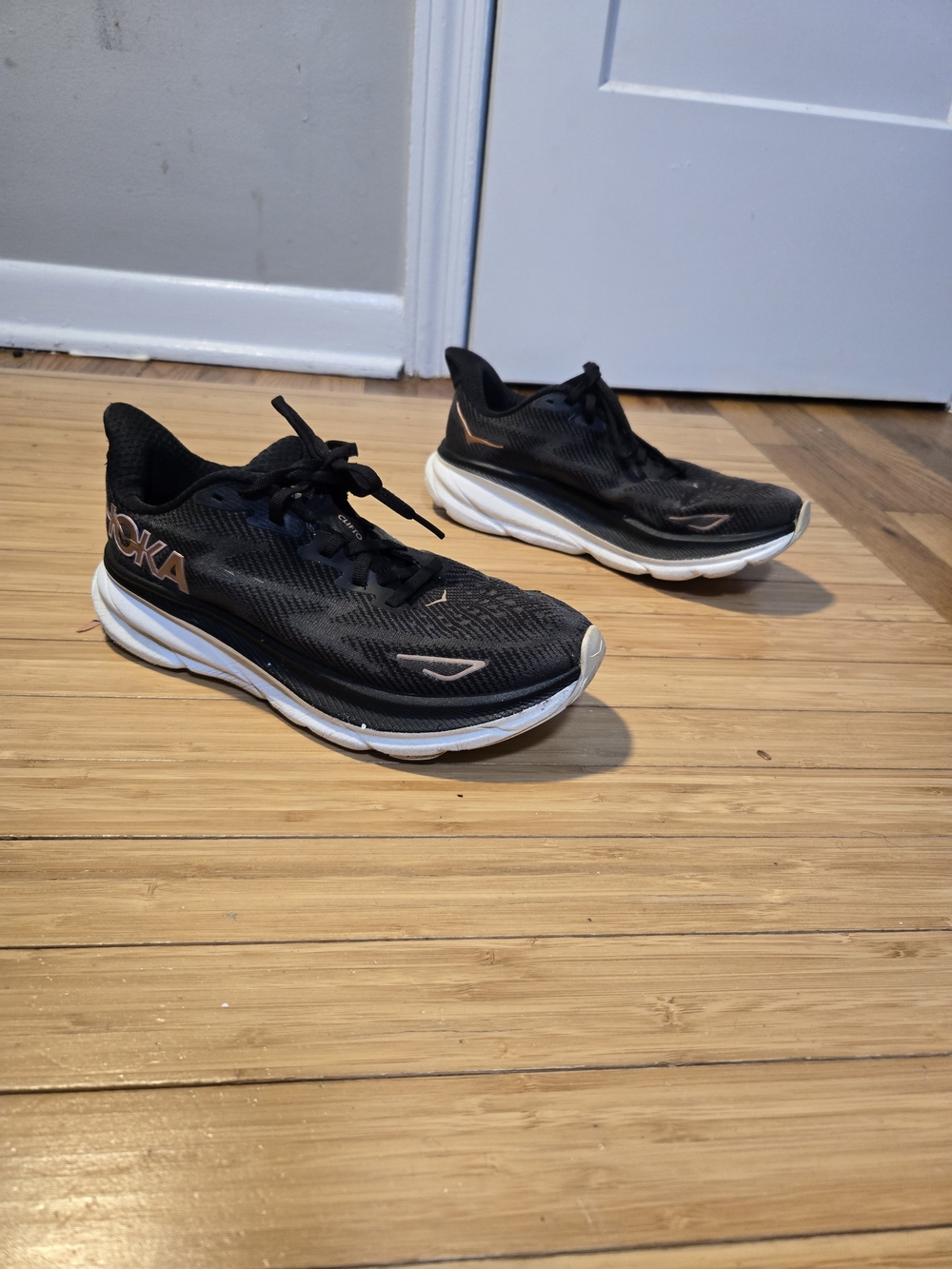HOKA Women's Black Running Shoes with White Midsole